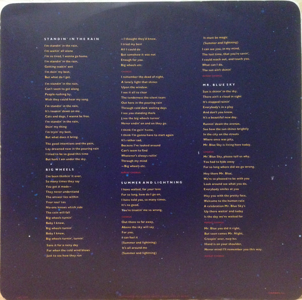 Electric Light Orchestra  Out Of The Blue : LP Inside3  uk